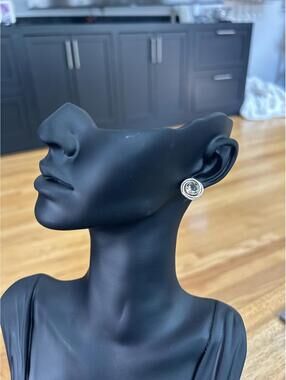 Sterling Silver Vintage Button Style Stud Earrings